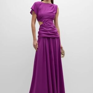 Nami ruched cutout dropped-waist dress